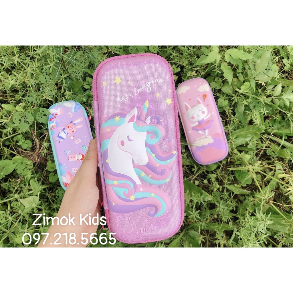 Hộp bút chính hãng UEK cho bé gái tiểu học hình unicorn, mèo cute full box siêu dễ thương