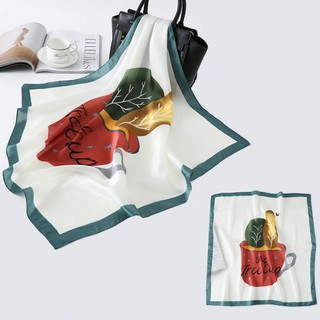 Khăn lụa vuông satin 70cm 💐Tặng kèm khuy cài khăn
