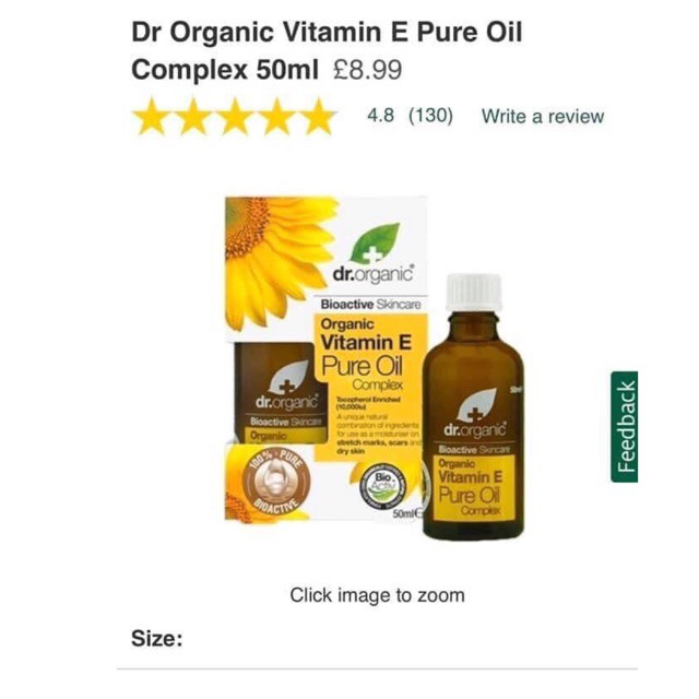 Tinh dầu Vitamin E nguyên chất Dr Organic Vitamin E Pure Oil Complex 50ml | BigBuy360 - bigbuy360.vn