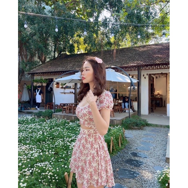 ĐẦM HOA VIỀN REN CUTOUT