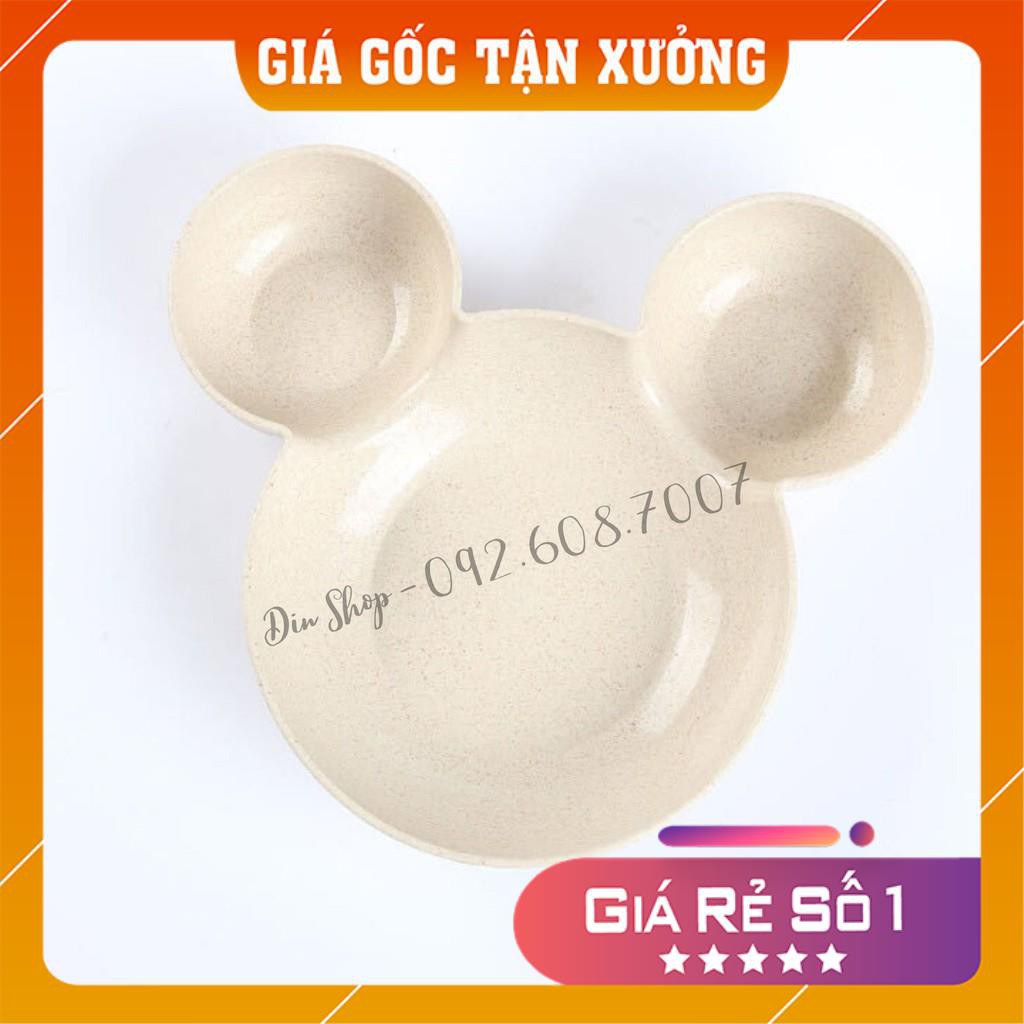 Bát Chia Ngăn Cho Bé FREESHIP Bát Ăn Dặm Chia Thức Ăn Hình Gấu Cho Bé Chất Liệu Lúa Mạch An Toàn Sức Khỏe Cho Bé