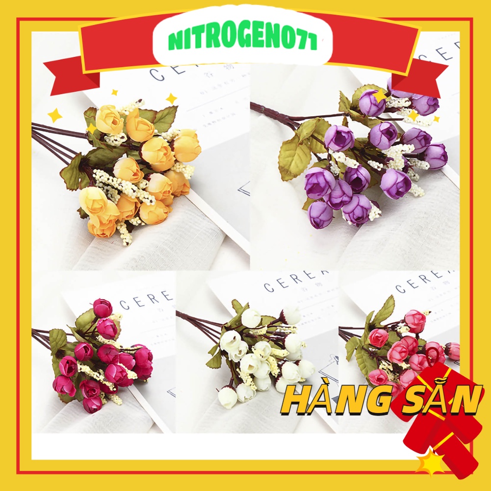 Nitrogen071 Cành hoa hồng giả trang trí tiệc nhà ở