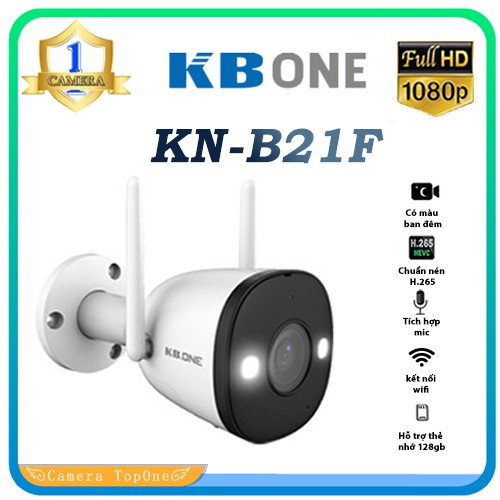 Camera Wifi KBONE KN B21F KN B21 KN B21FL HD 1080 - Camera Ngoài trời, Ăng ten kép, có màu ban đêm