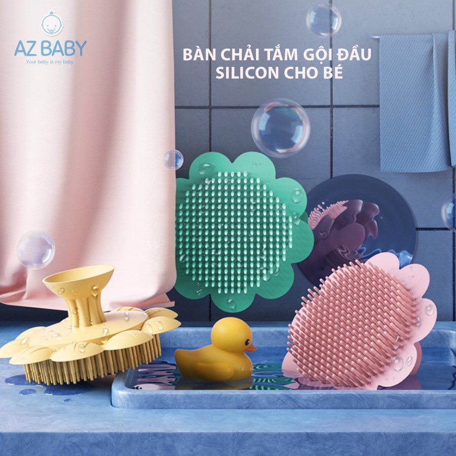 Bàn chải tắm gội đa năng silicon siêu mềm cho bé AZ Baby - CSCTB003