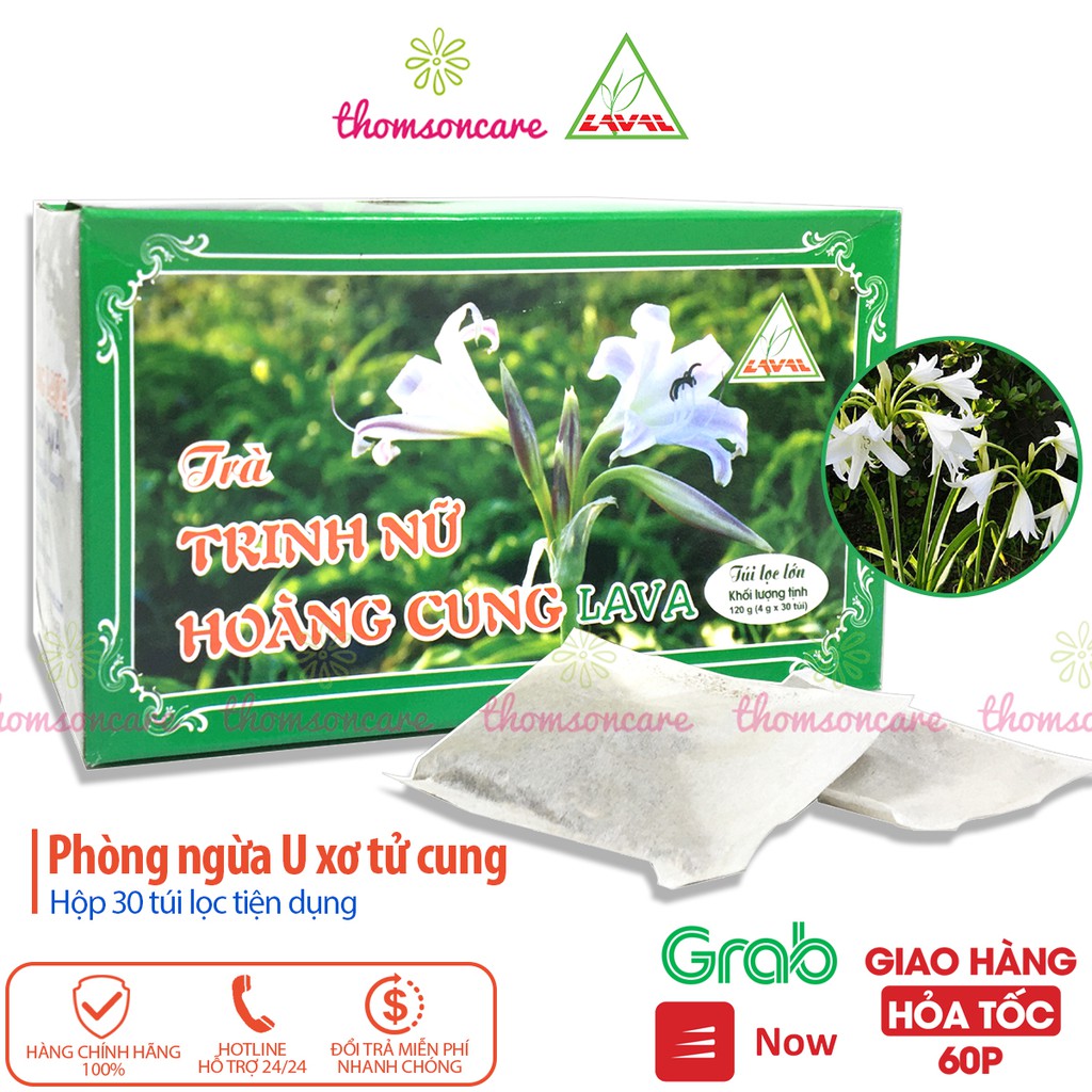 Trà trinh nữ hoàng cung Lava hộp 30 gói túi lọc - hỗ trợ giảm u xơ tử cung, u nang buồng trứng từ thảo dược