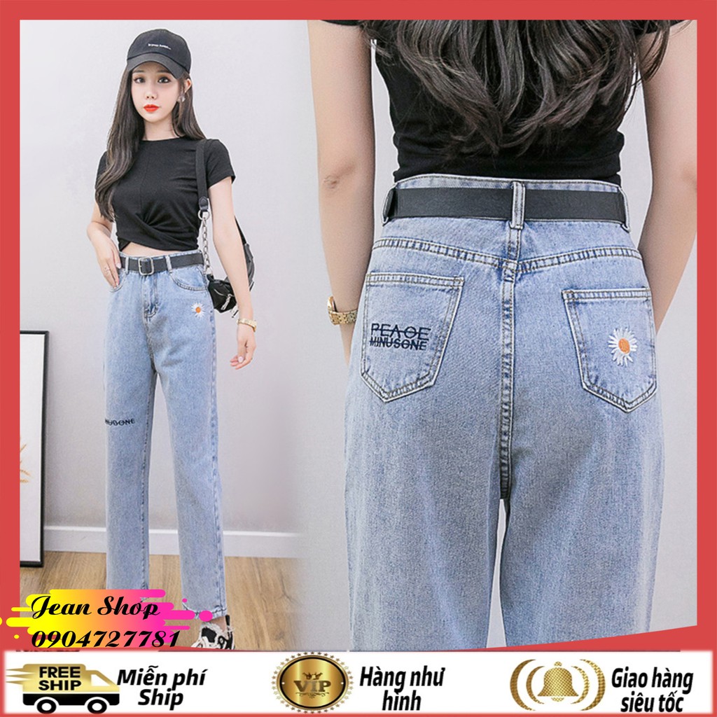 Quần bò nữ 🍎FREE SHIP🍎  Quần jeans nữ đẹp hàng Quảng Châu cao cấp- Quần bò ống suông mẫu mới nhất