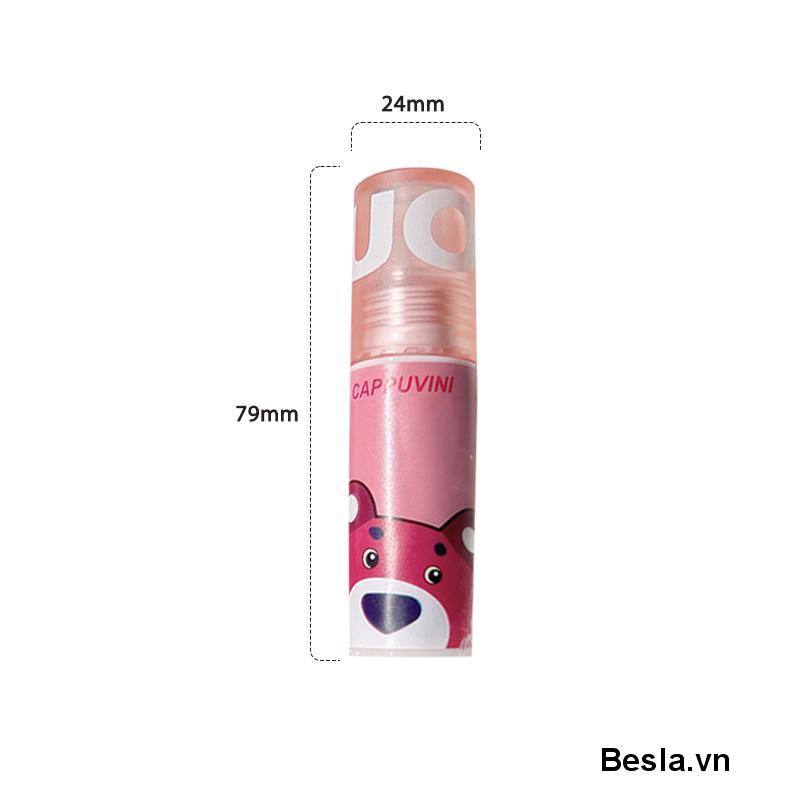 Son kem bóng CAPPUVINI gấu hồng Bubbly Bear Lip Glaze gấu xanh hồng căng bóng mềm mịn