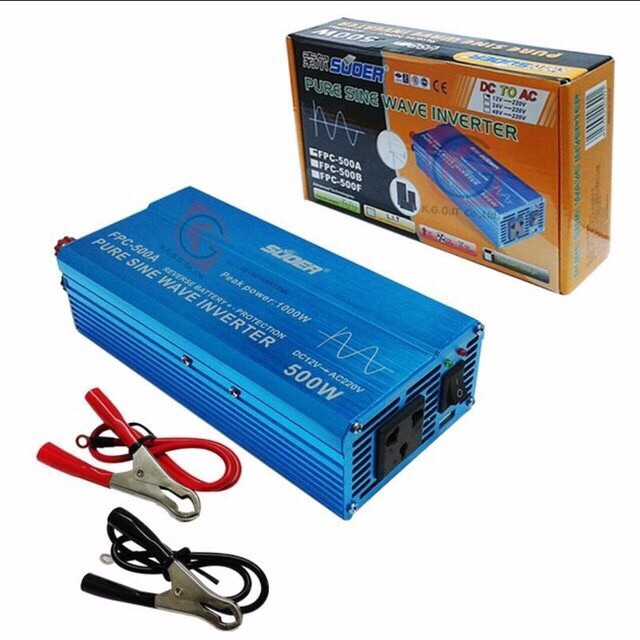 Kích điện Souer 500w 12v lên 220v sóng sine chuẩn . Suoer FPC-500A