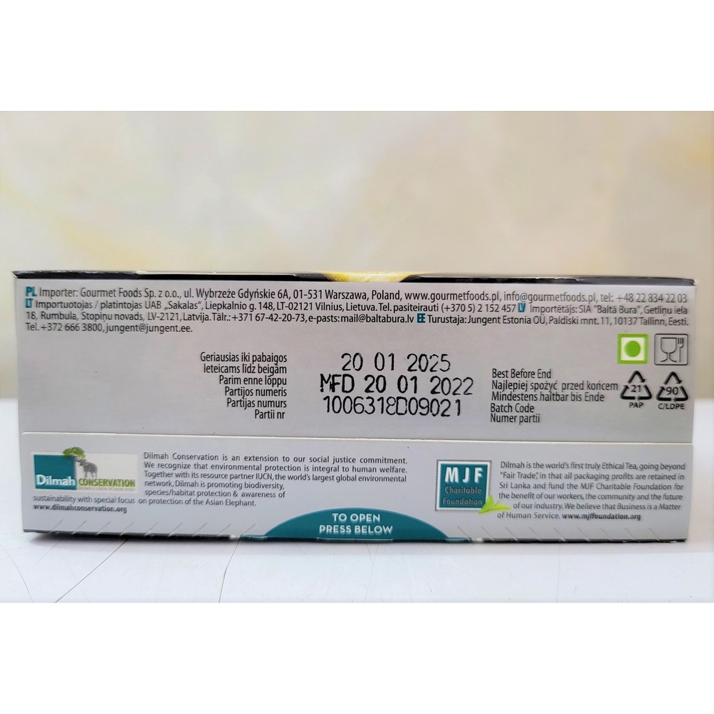 [Hộp 30g – CAM &amp; LÊ] TRÀ ĐEN TÚI LỌC [Sri Lanka] DILMAH Pear &amp; Orange Flavoured Ceylon Black Tea