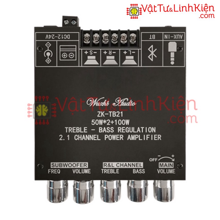 TB21 TPA3116D2 Bảng mạch khuếch đại loa siêu trầm Bluetooth 5.0 50Wx2 + 100W 2.1 Kênh Công suất âm