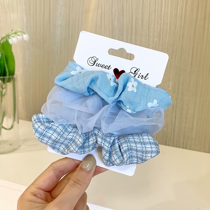 Set 3 Dây Buộc Tóc Loại Lớn Phong Cách Hàn Quốc Thời Trang Cho Nữ