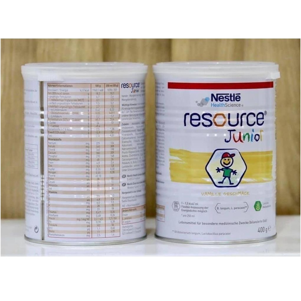 Sữa tăng cân, phát triển chiều cao thể chất cho bé Resource Junior Nestle chuẩn Đức 400g-Hàng Đức