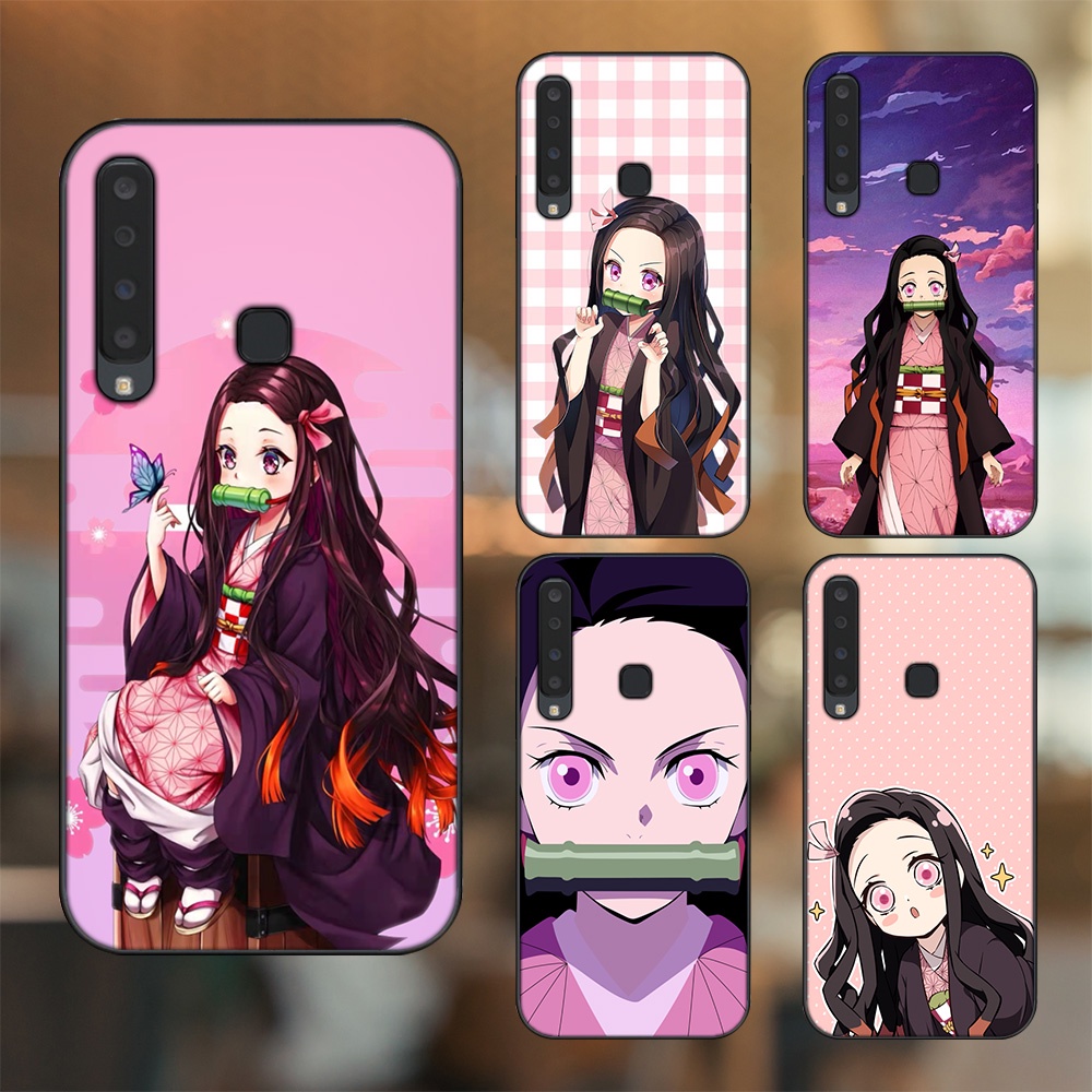 Ốp lưng Samsung A9 2018 viền đen in hình Nezuko Kimetsu no Yaiba