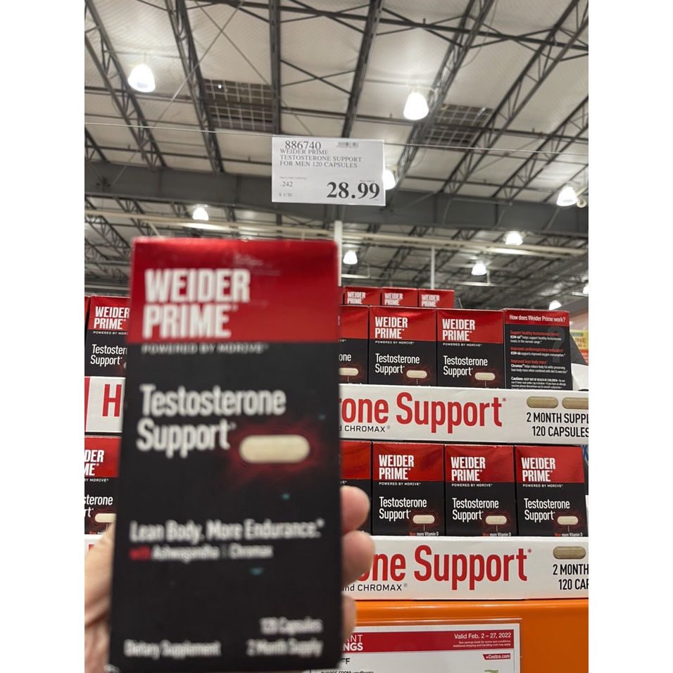 Viên uống hỗ trợ testosterone dành cho nam giới Weider Prime Testosterone Support 120 Viên