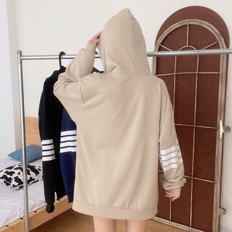 Áo khoác cardigan vải dệt kim tay dài dáng rộng có mũ trùm đầu phong cách mỹ retro thời trang dành cho nữ