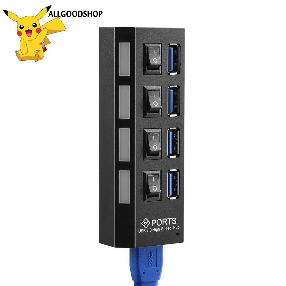 HUB Ổ ĐIỆN 4 PORT CÓ CÔNG TẮC USB 3.0 Hub 5Gbps High Speed  with on/off switch