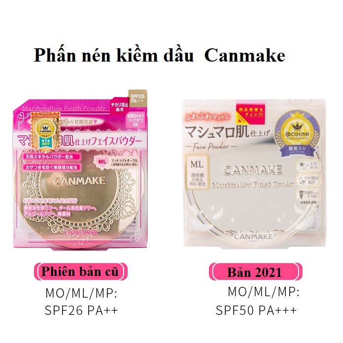 Phấn Nén Kiềm Dầu Canmake Marshmallow Finish Powder SPF26 PA++ Chống Nắng Che Khuyết Điểm Che Phủ Tốt