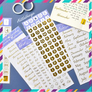 Sticker ánh vàng chủ đề ngày tháng - ALT037