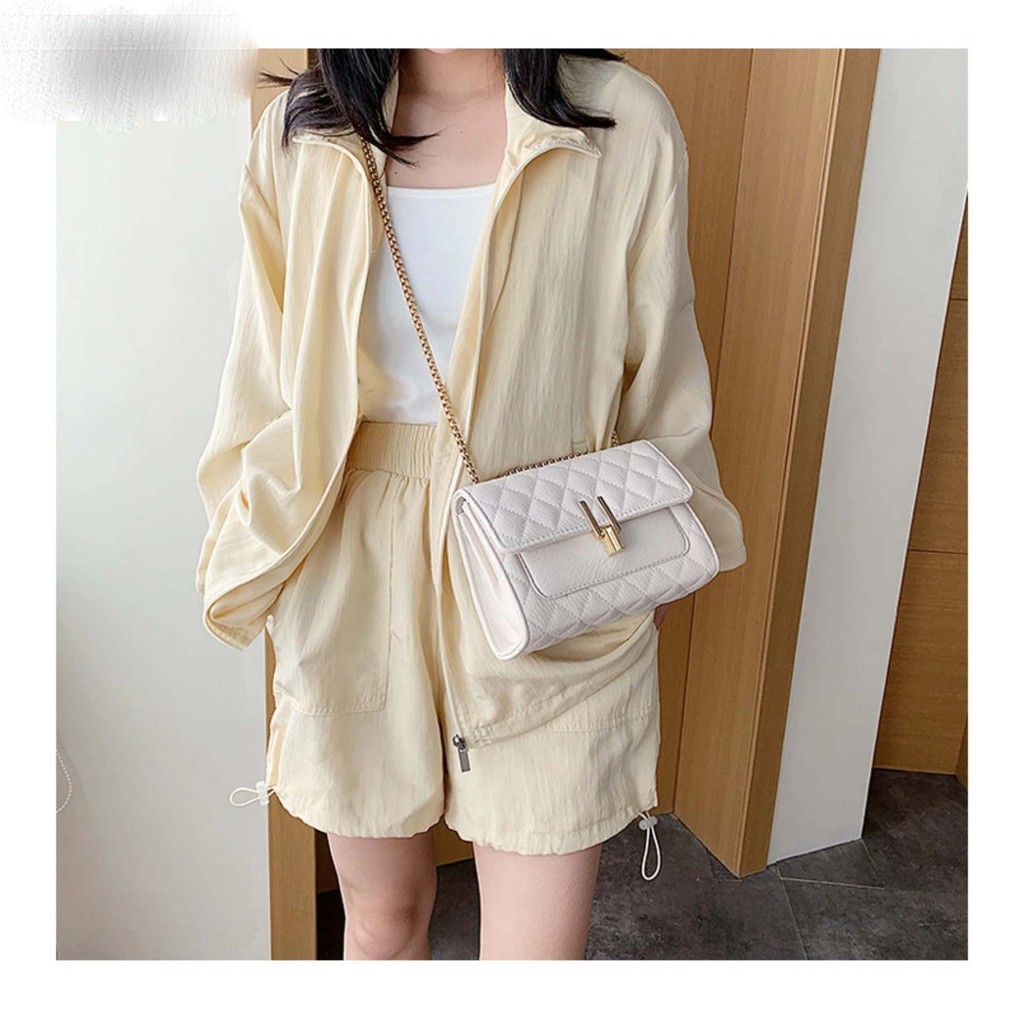 Túi Xách Nữ Đeo Chéo Khóa Chữ Y Vân Caro Chất Liệu Da Cao Cấp TX15 - HAMAN | BigBuy360 - bigbuy360.vn