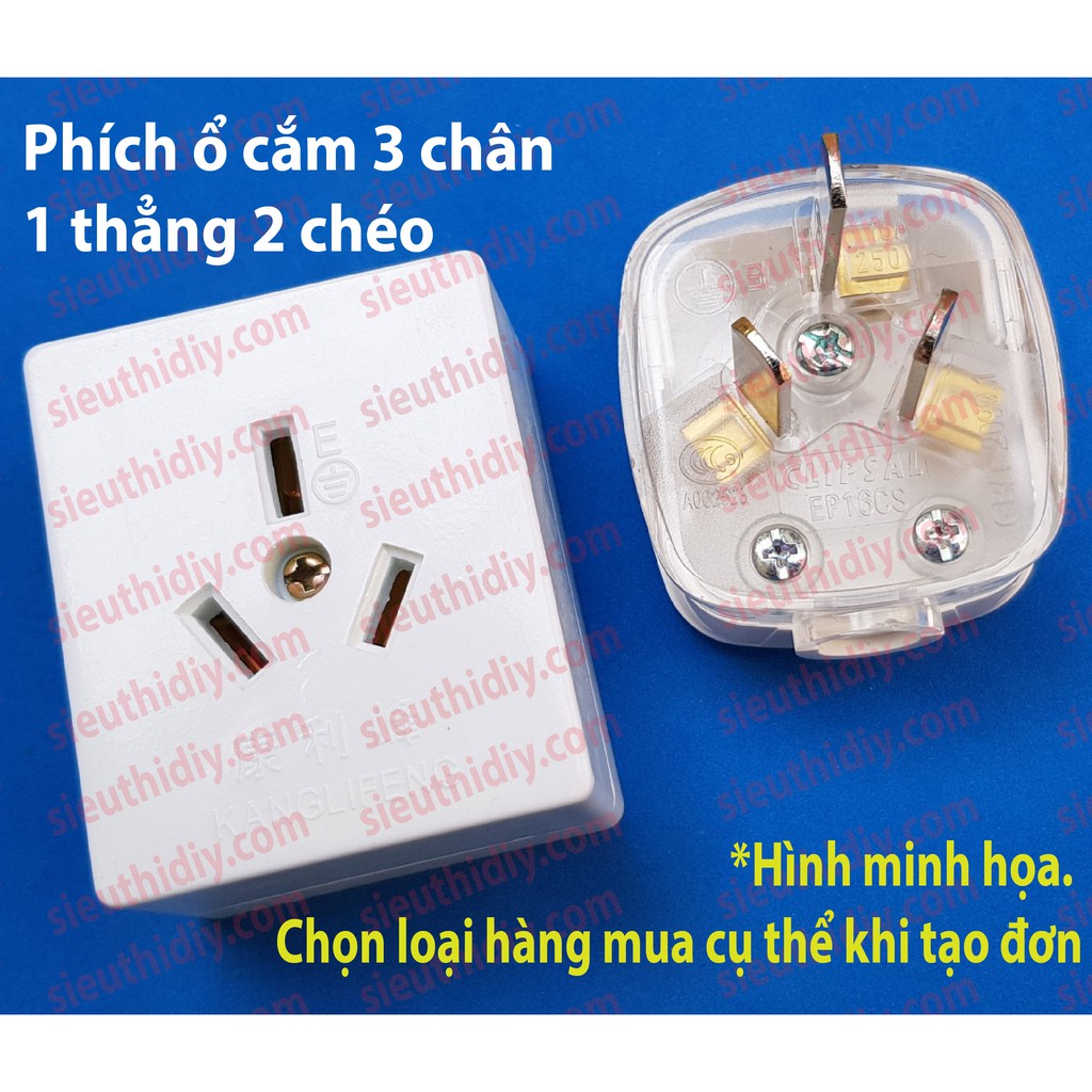 Phích cắm 3 chân chéo chuẩn Úc, TQ 10A-32A