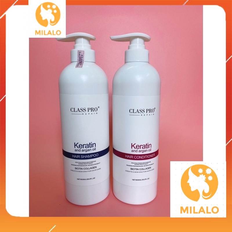 Cặp dầu gội xả mềm mượt trị gàu mùi thơm cao cấp Class Pro Keratin - MILALO