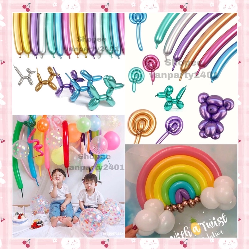 Bong bóng dài tạo hình nghệ thuật nhiều màu sắc (trang trí sinh nhật, party, tiệc cưới, lễ, Noel, khai trương…)