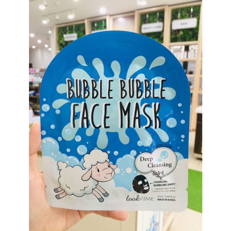 Mặt nạ đắp mặt sủi bọt thải độc hàn quốc LOOK AT ME BUBBLE FACE MASK 25ML/miếng hộp 10 miếng