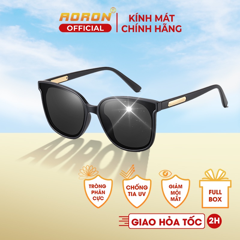 Kính nam thời trang tròng phân cực chống chói chống lóa gọng vuông hot trend AK011 - AORON