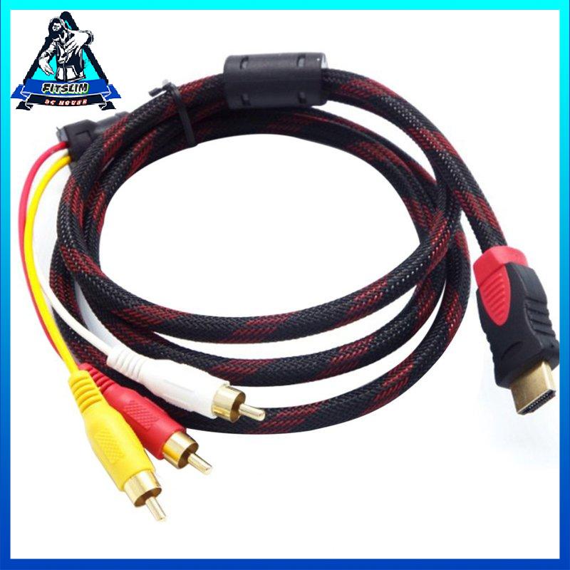 [Fitslim] 5ft HDMI-compatible Male To RCA Video Audio AV Adapter For PS3 PS4 Xbox One