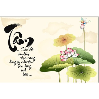 Tranh đính đá 5D , Tranh Hoa sen đính đá toàn bộ