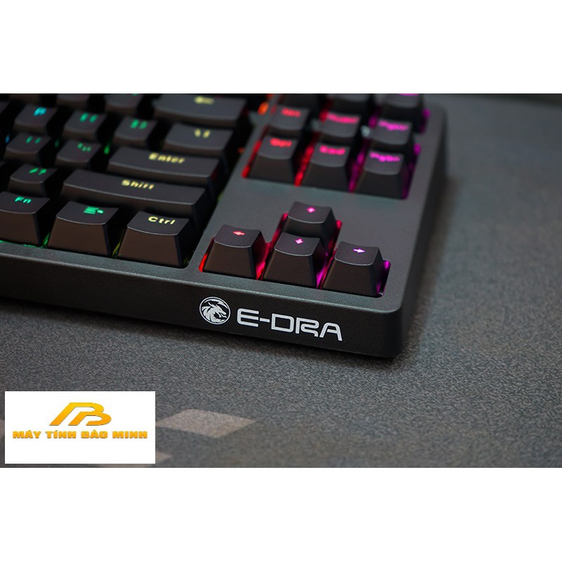 Bàn Phím Cơ E-DRA EK387 Led Rainbow Huano Switch - Dây Cáp Type C Cực Chất - Chính Hãng BH 2 Năm