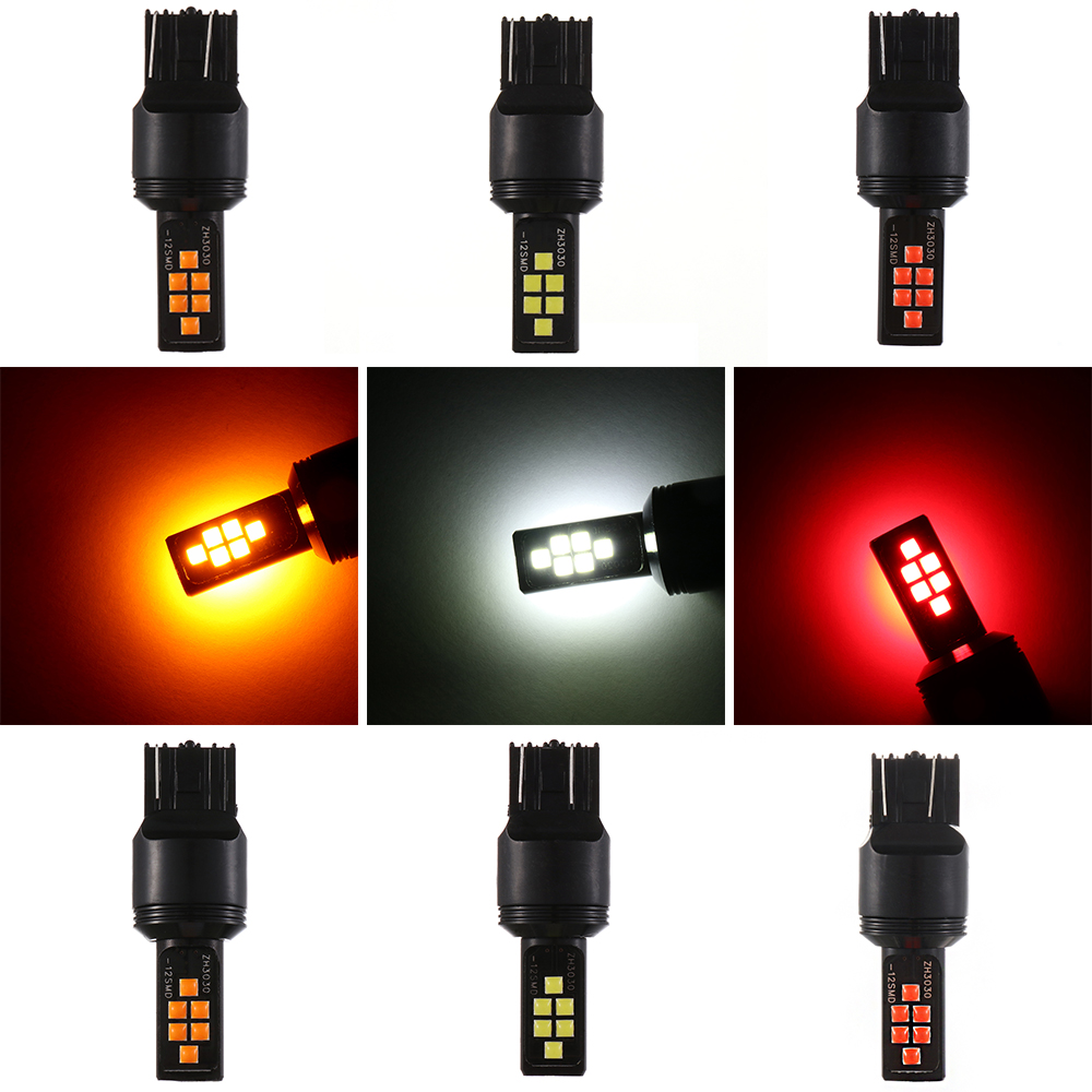 Đèn Tín Hiệu Phanh Xe Hơi 7443 W21 / 5w 7440 W21W 3030 12smd T20 Chất Lượng Cao