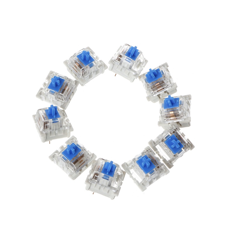 Set 10 công tắc bàn phím cơ 3 Pin màu xanh dương/đỏ/nâu/đen thay thế cho Gateron Cherry MX