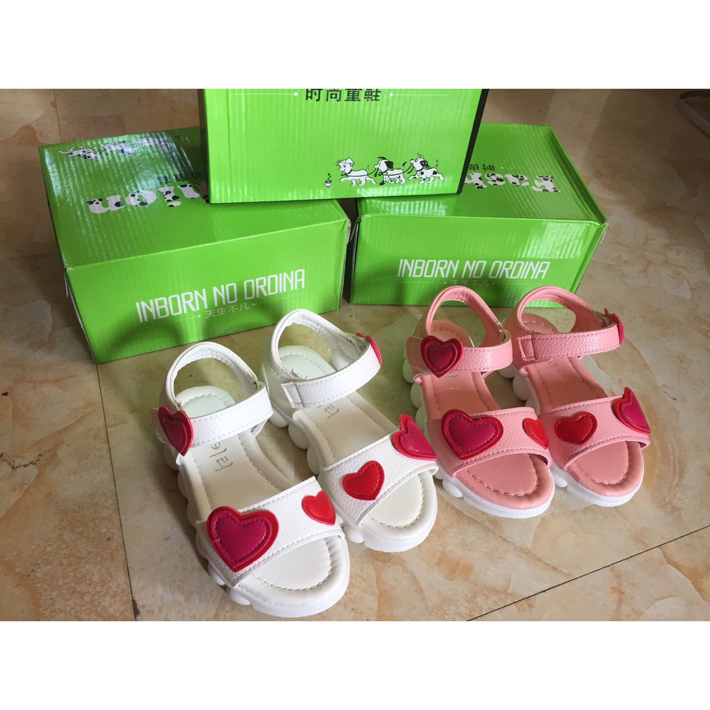 Sandal trái tim - dép quai hậu cho bé gái da mềm đế êm, siêu nhẹ chống trượt tốt L062 ( video &amp; ảnh thật)