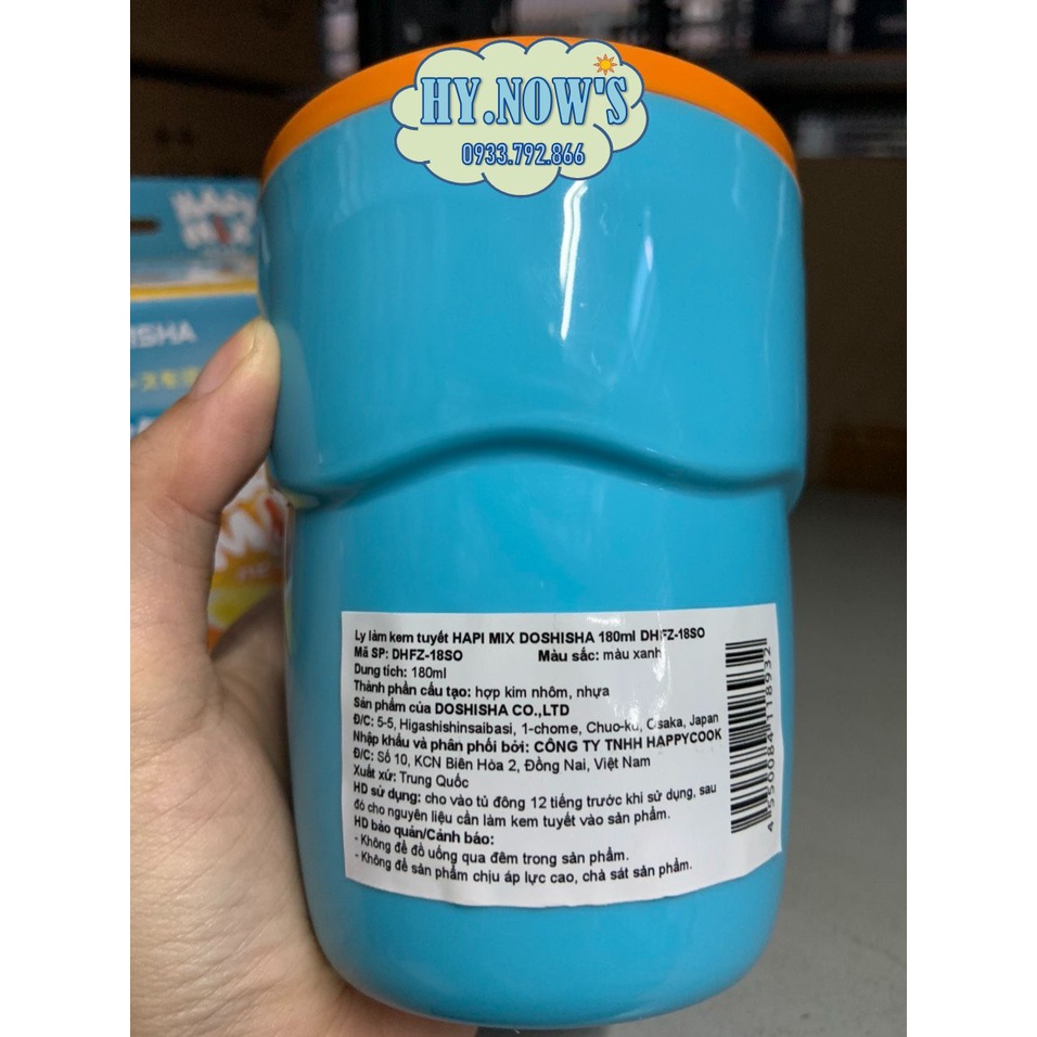 Ly Làm Kem Đá Bào Tuyết Doshisha Hapi Mix DHFZ-18BE 180ml - Hàng Chính Hãng