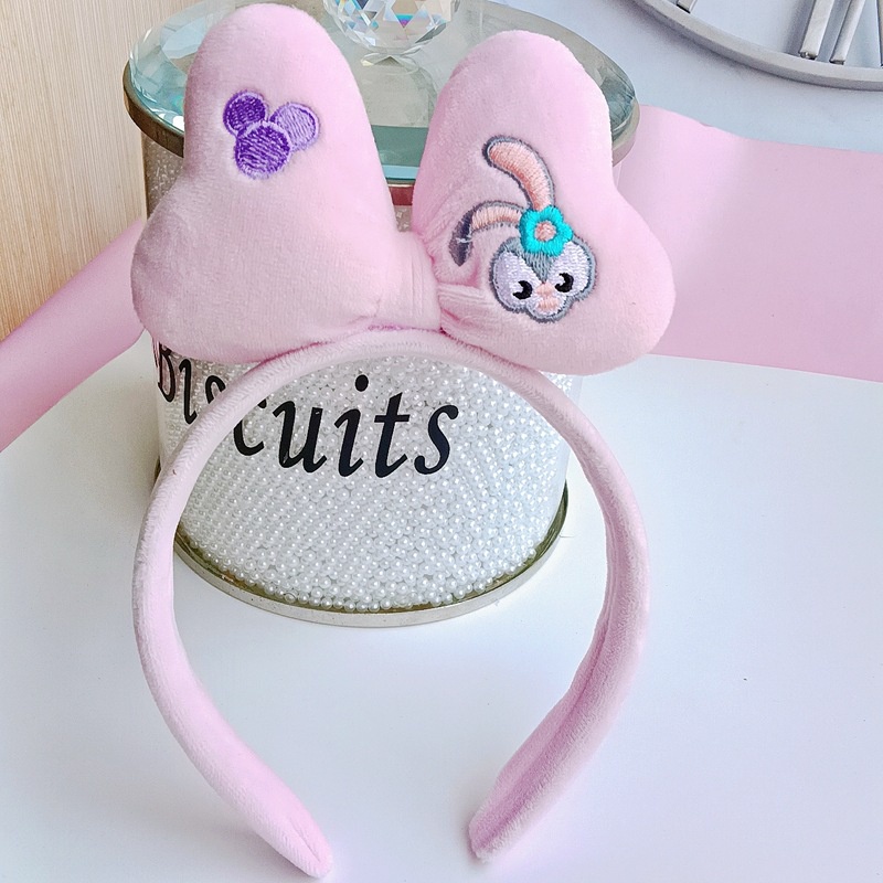 DISNEY Ag Băng Đô Trang Điểm / Trang Điểm Bằng Vải Bông Họa Tiết Hoạt Hình melody kuromi Cinnamon Stellalou Dễ Thương Dành Cho Bạn Nữ