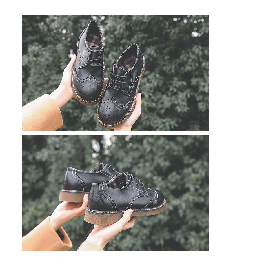 Giày oxford vintage đục lỗ 2 dây buộc | BigBuy360 - bigbuy360.vn