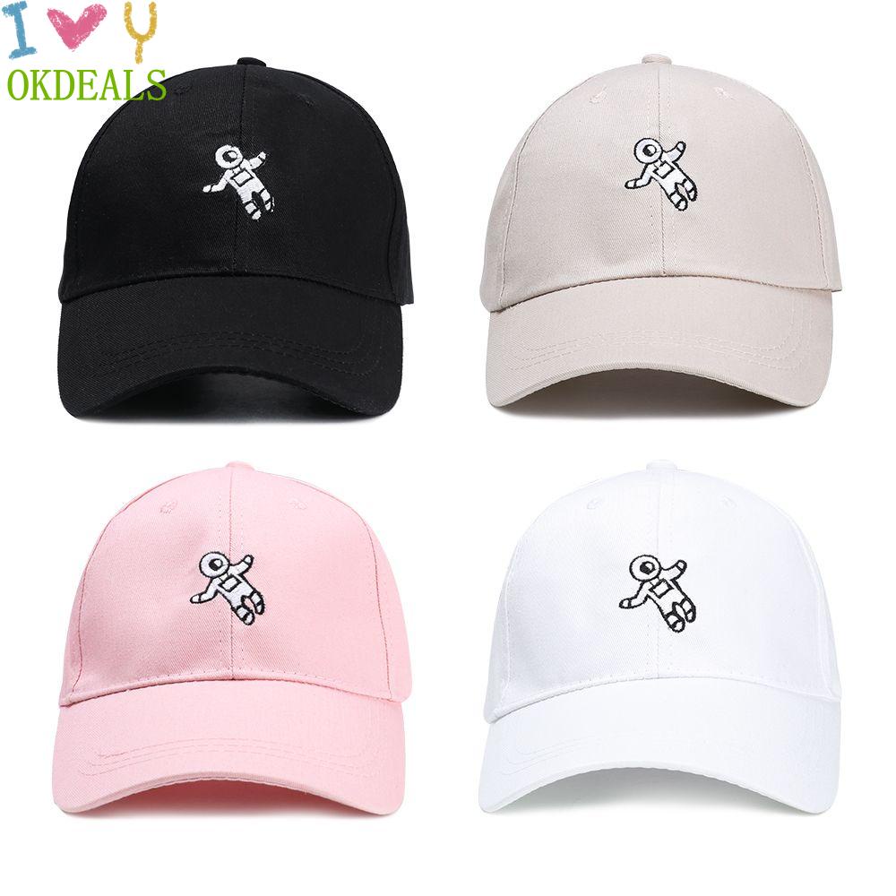 Okdeals Mũ Bóng Chày Cotton Chống Nắng Thêu Hình Phi Hành Gia Màu Trơn Tùy Chỉnh Thời Trang Cho Nam Và Nữ