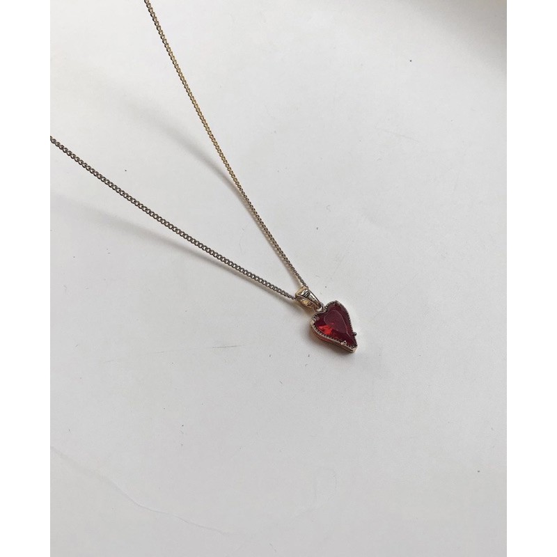 Dây mặt tim đá 4 màu crystal heart