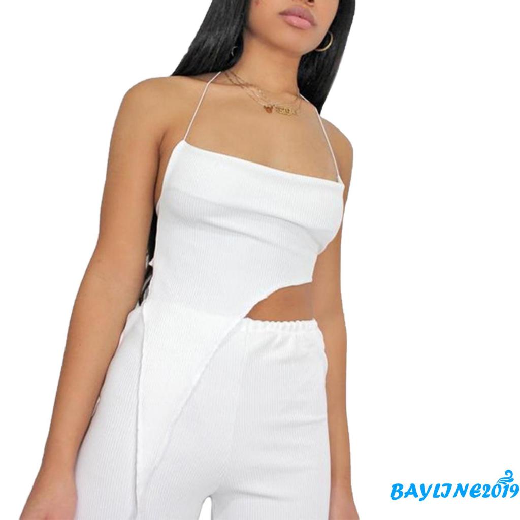 Áo Croptop Hai Dây Lệch Vai Màu Sắc Trơn Quyến Rũ Dành Cho Nữ