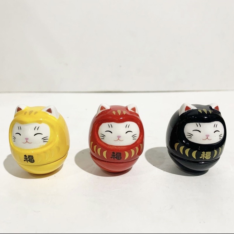 Lật đật daruma mèo ninja - gốm sứ hoạt hình dễ thương phong nhật bản