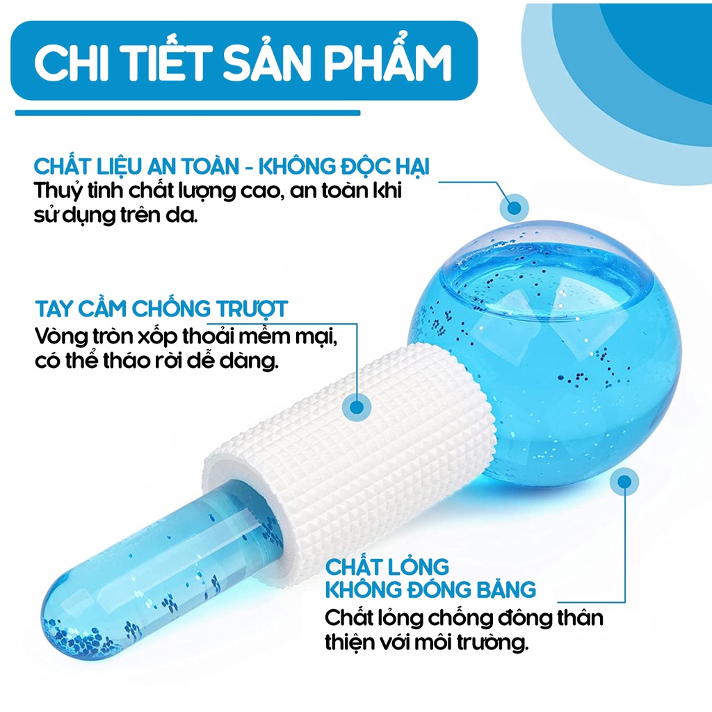 Crystal ball - Thanh Lăn Đá Lạnh Massage Mặt Giảm Bọng Mắt Và Thu Nhỏ Lỗ Chân Lông - Quả Cầu Lạnh Mát Xa