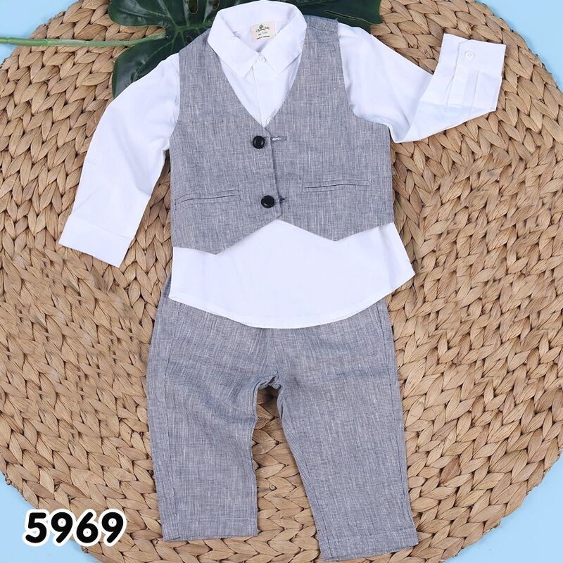 Set Sơ Mi Gile Vest Bé Trai Cho Bé Từ 4-28KG