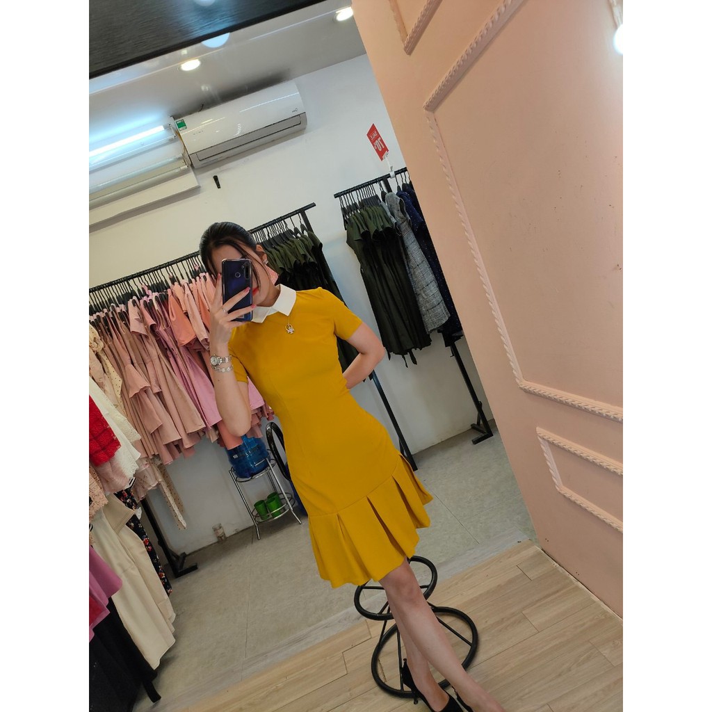 ĐẦM VÀNG CAO CẤP BH31 - TIIN STORE (Hàng may thiết kế ,ảnh thật shop tự chụp)