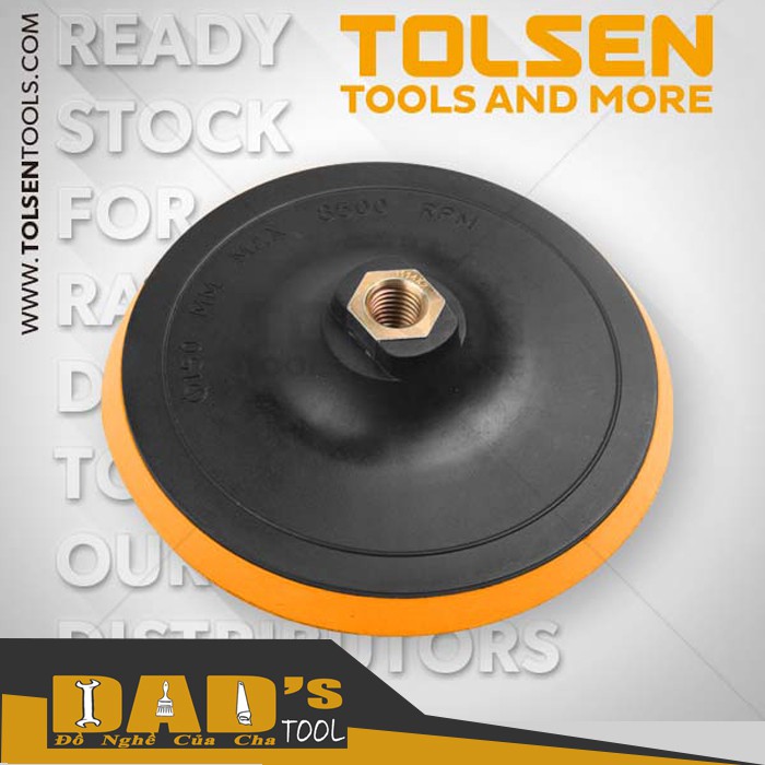 ĐẾ CAO SU DÍNH ĐÁNH BÓNG CÓ ĐAI ỐC 115/125/150MM -  TOLSEN 77260/61/62