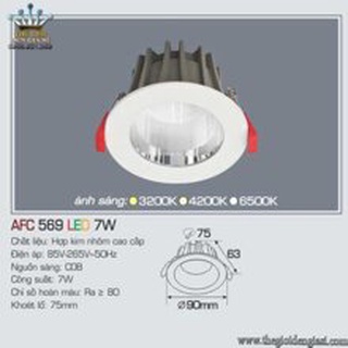 Đèn âm trần downlight anfaco afc 569 7w,9w,12w