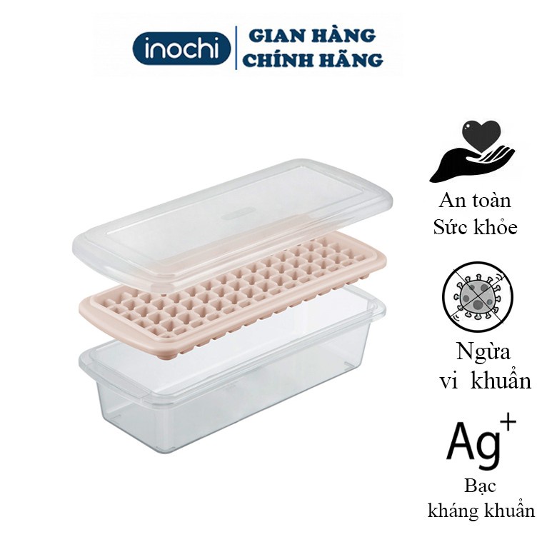 Khay đá vuông Kari 84 viên inochi, thiết kế KHÔNG DÍNH THÀNH ĐÁ. Nhựa Nguyên Sinh Kháng Khuẩn Ag+. GIAO MÀU NGẪU NHIÊN