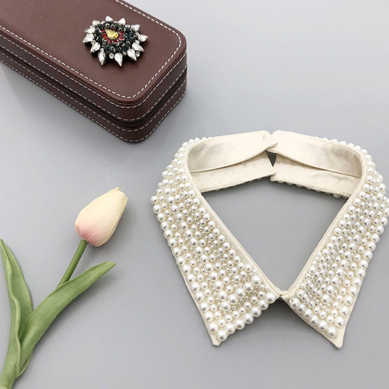 Cổ Áo Đính Ngọc Trai Nhân Tạo Có Thể Tháo Rời Thời Trang Cho Nữ