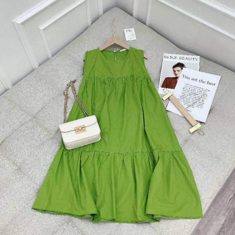 [ 𝐅𝐑𝐄𝐄 𝐒𝐇𝐈𝐏 ] VÁY XANH LÁ SÁT NÁCH DÁNG SUÔNG