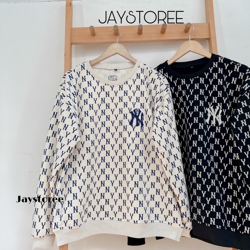 Áo Sweater Unisex NY màu ĐEN/KEM Vải Chân cua Form Rộng Ulzzang Unisex  Nam nữ unisex  Jaystoree